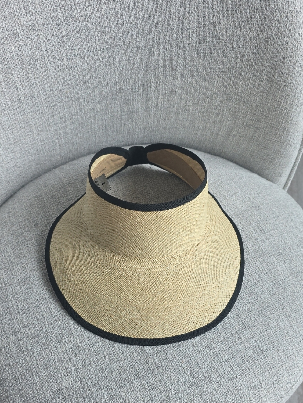Elegant Cream Sun Visor with Black Trim